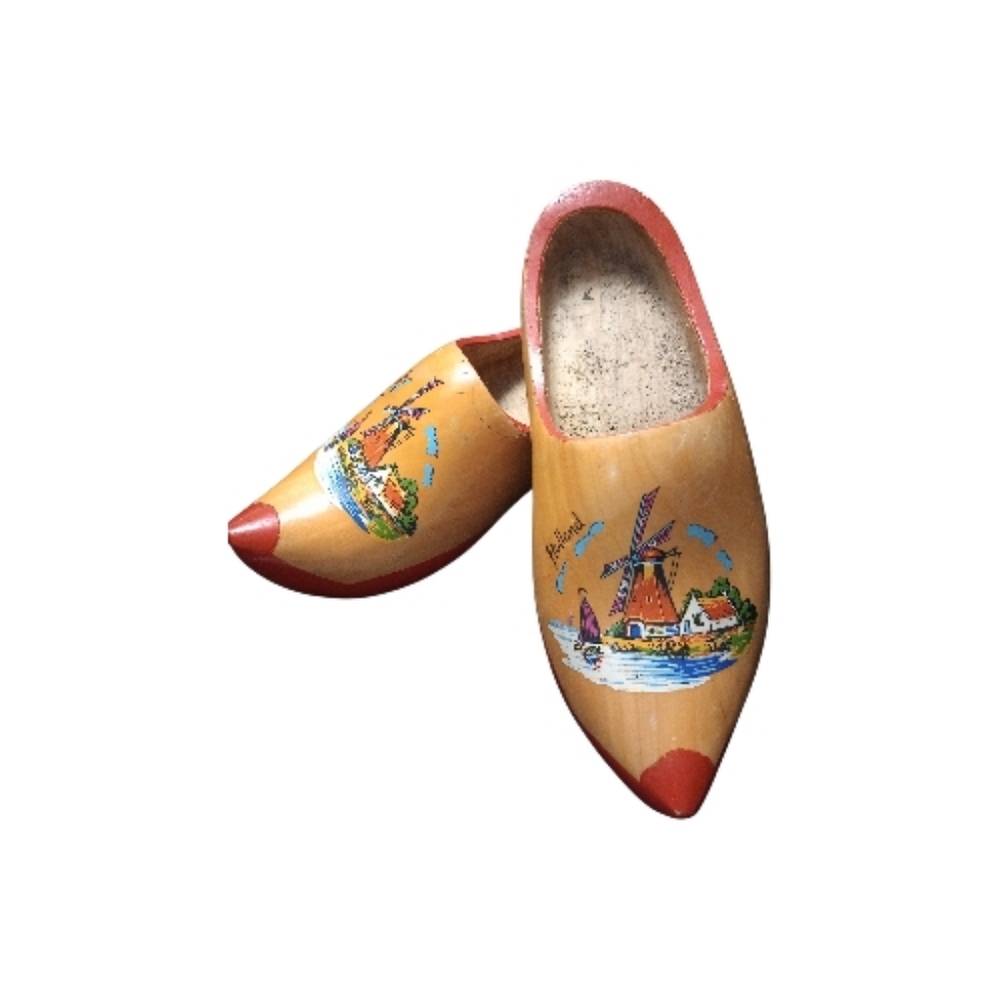 Pair Of Vintage Dutch Wooden Clogs Also Known As Klompen From Holland, Exc Cond!